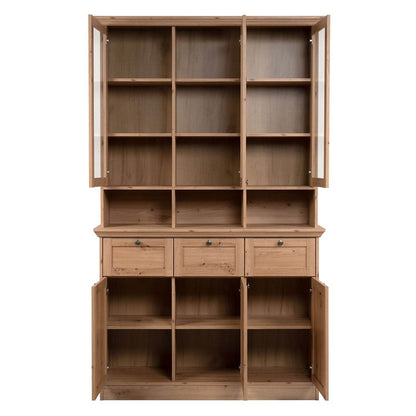 Buffetschrank Vitrinenschrank Küchenbuffet Holz Eiche - Palo24