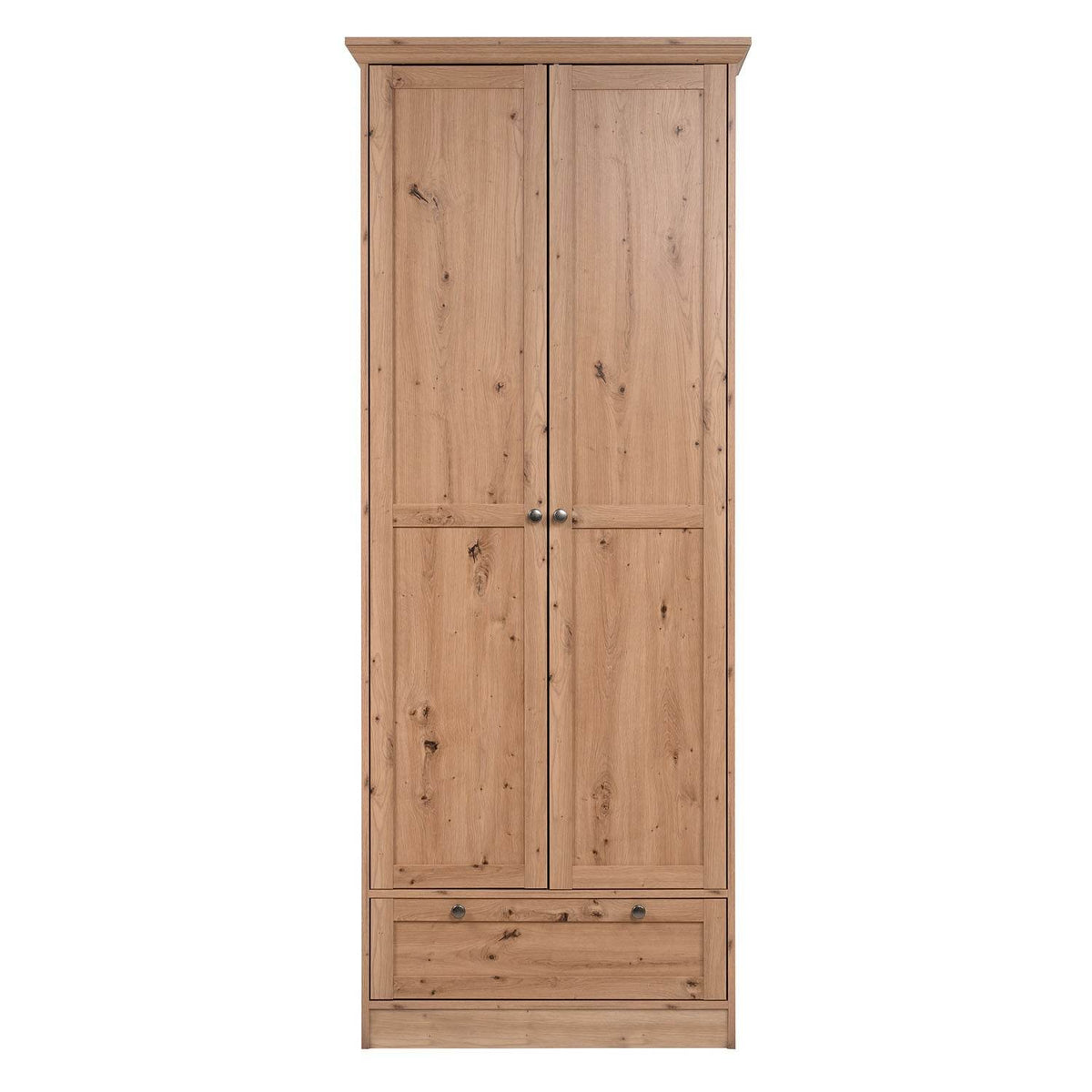 Kleiderschrank Garderobe Holz Eiche Schrank Massiv 2 Türen - Palo24