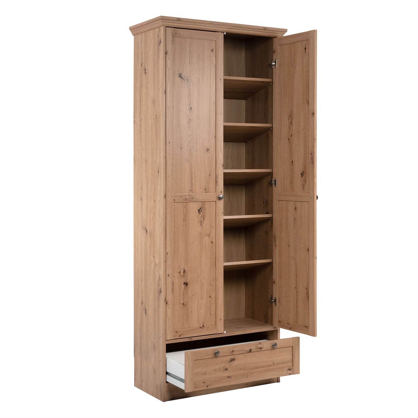 Kleiderschrank Garderobe Holz Eiche Schrank Massiv 2 Türen - Palo24