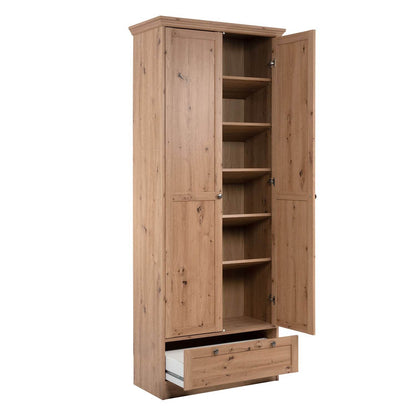 Kleiderschrank Garderobe Holz Eiche Schrank Massiv 2 Türen - Palo24