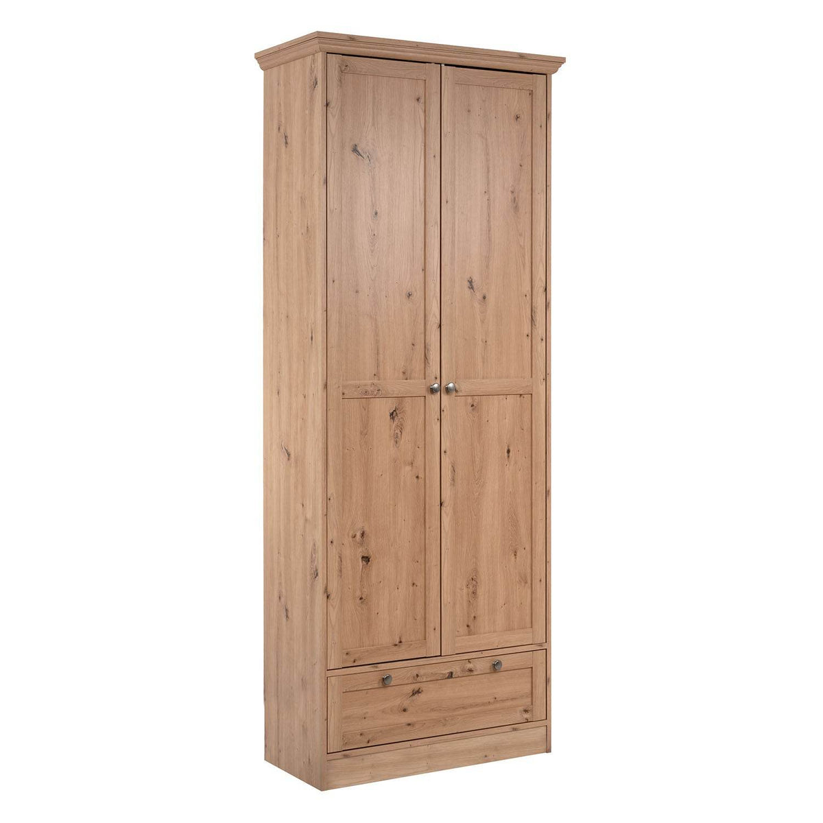 Kleiderschrank Garderobe Holz Eiche Schrank Massiv 2 Türen - Palo24