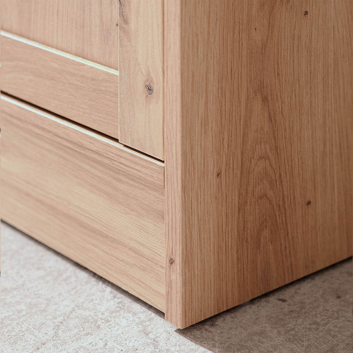 Vitrine Highboard Holz Eiche Glas Vitrinenschrank - Palo24