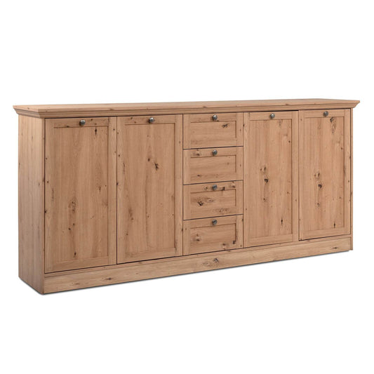 Kommode Sideboard Landhausstil 200 cm breit Holz Eiche - Palo24