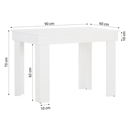 Essgruppe | 2er-Set Polsterstühle Creme Samt ohne Armlehne | Esstisch Weiss 90 x 60 cm