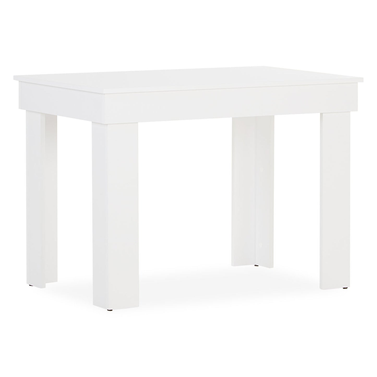 Essgruppe | 2er-Set Polsterstühle Creme Samt ohne Armlehne | Esstisch Weiss 90 x 60 cm