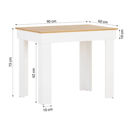 Esstisch mit 2 Stühlen Essgruppe Set Weiss Modern 90x60 cm - Palo24