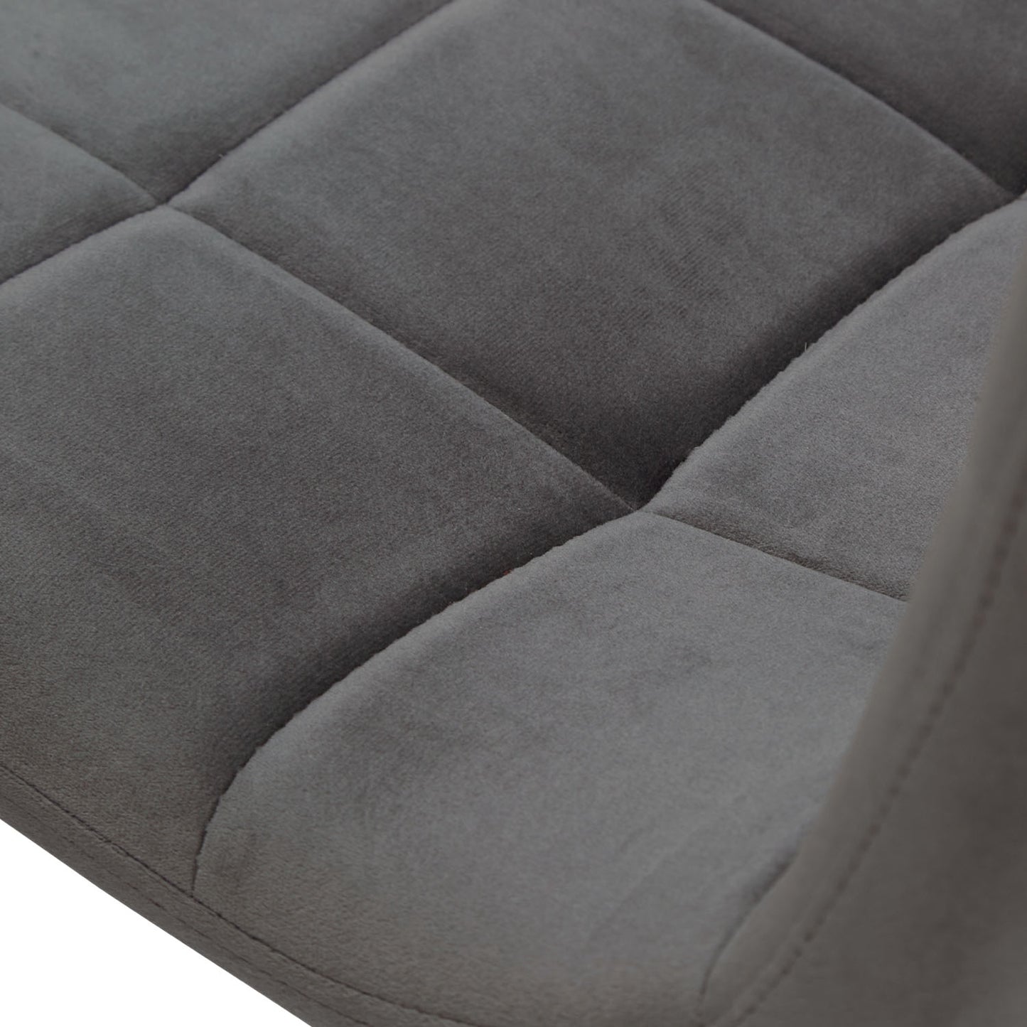 Essgruppe | 2er-Set Polsterstühle Grau Samt ohne Armlehne | Esstisch Weiss 90 x 60 cm