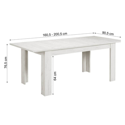 Esstisch mit 4 Stühlen Set Essgruppe Shabby Weiss 160x90 cm - Palo24