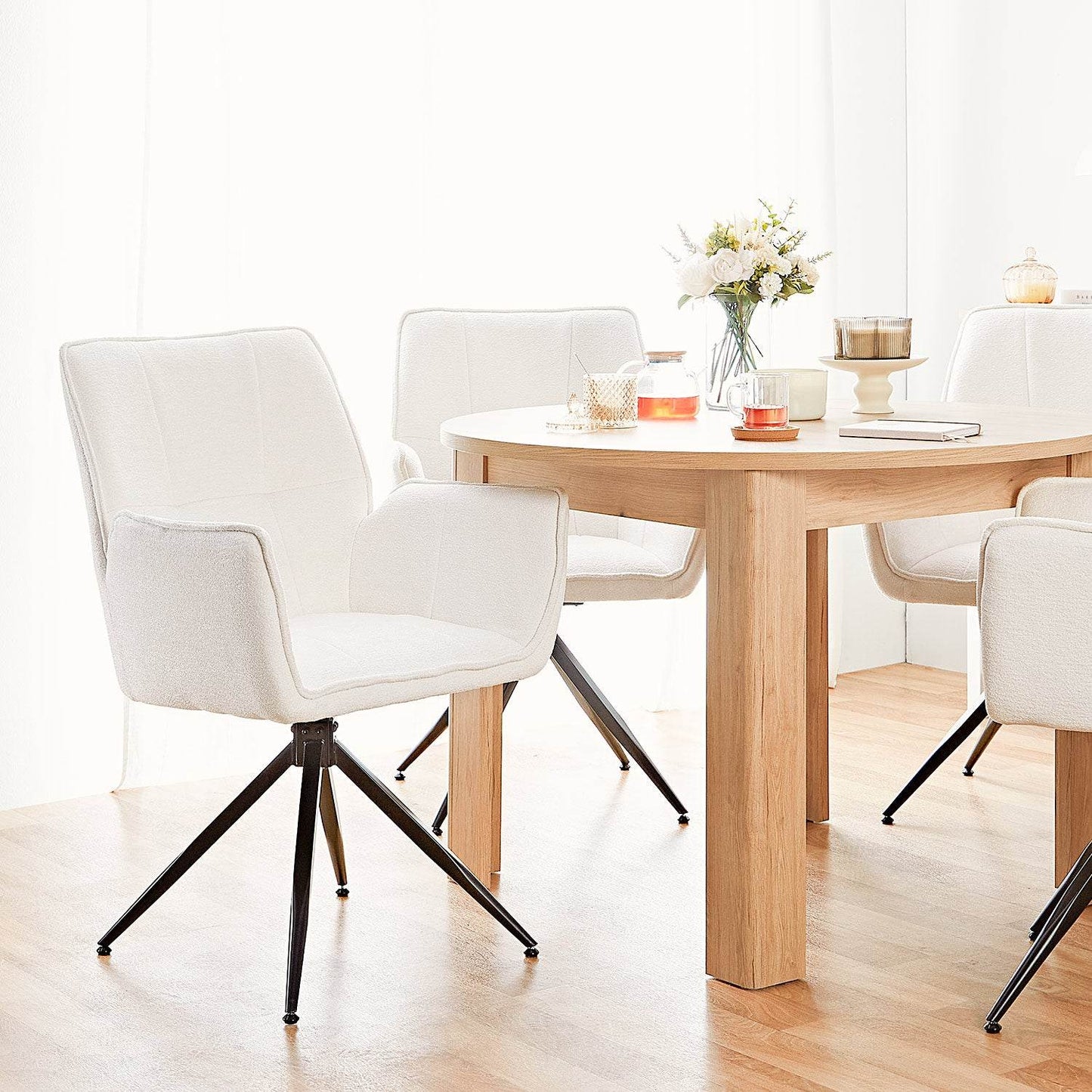Esstisch Rund Ø 106 cm Holz Eiche - Palo24