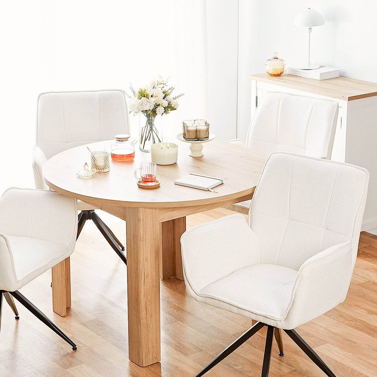 Esstisch Rund Ø 106 cm Holz Eiche - Palo24