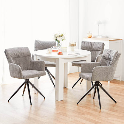 Esstisch Rund Ø 106 cm Holz Weiss - Palo24