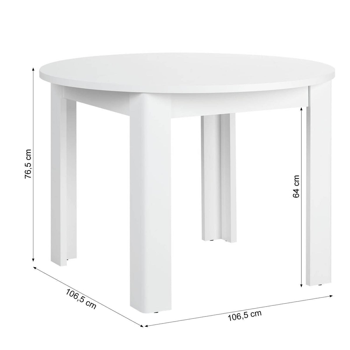 Esstisch Rund Ø 106 cm Holz Weiss - Palo24