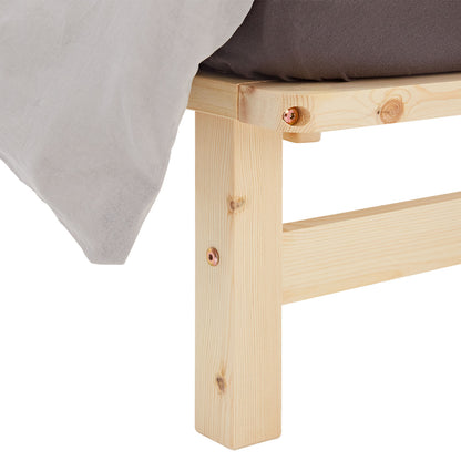 Palettenbett 100x200 cm Natur | Einzelbett | mit Lattenrost | Holz | Kind Jugend Gast