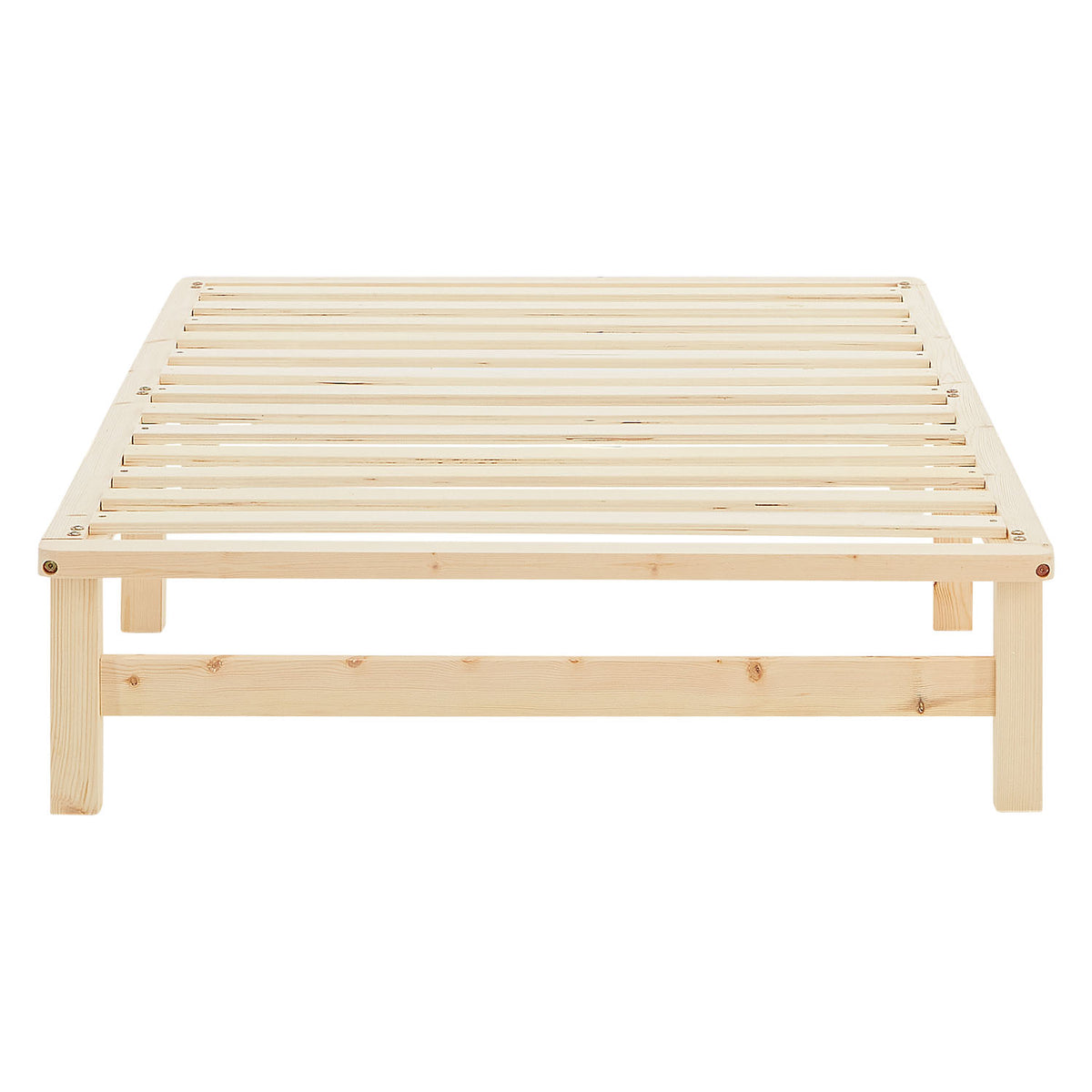 Palettenbett 100x200 cm Natur | Einzelbett | mit Lattenrost | Holz | Kind Jugend Gast