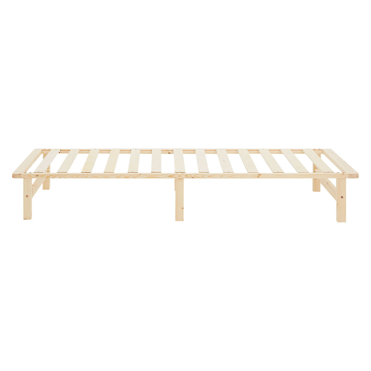 Palettenbett 100x200 cm Natur | Einzelbett | mit Lattenrost | Holz | Kind Jugend Gast