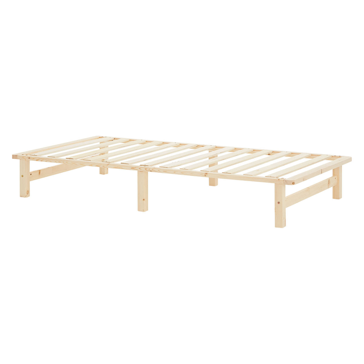 Palettenbett 100x200 cm Natur | Einzelbett | mit Lattenrost | Holz | Kind Jugend Gast