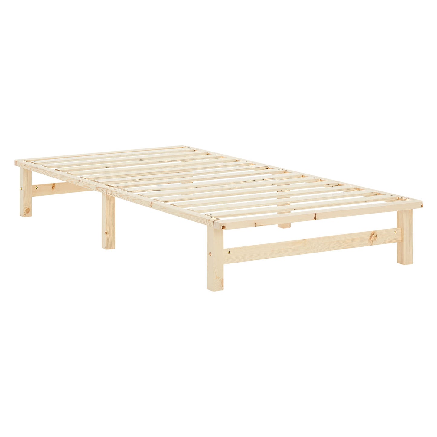 Palettenbett 100x200 cm Natur | Einzelbett | mit Lattenrost | Holz | Kind Jugend Gast