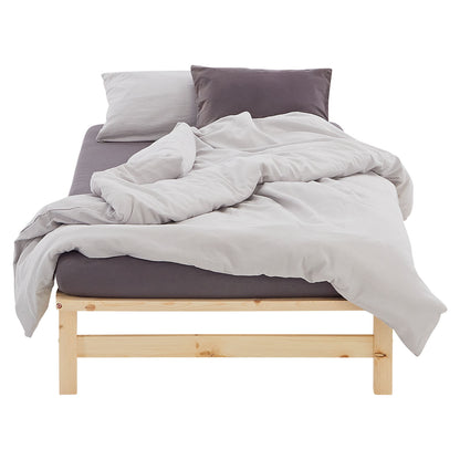 Palettenbett 100x200 cm Natur | Einzelbett | mit Lattenrost | Holz | Kind Jugend Gast