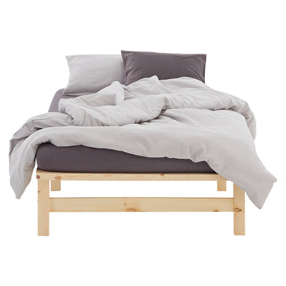 Palettenbett 100x200 cm Natur | Einzelbett | mit Lattenrost | Holz | Kind Jugend Gast