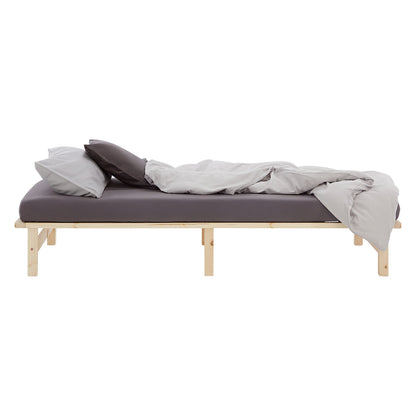 Palettenbett 100x200 cm Natur | Einzelbett | mit Lattenrost | Holz | Kind Jugend Gast