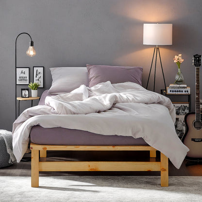 Palettenbett 100x200 cm Natur | Einzelbett | mit Lattenrost | Holz | Kind Jugend Gast