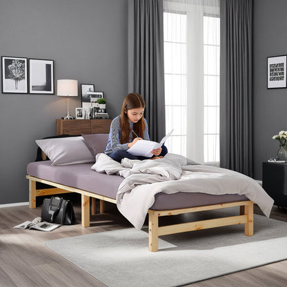 Palettenbett 100x200 cm Natur | Einzelbett | mit Lattenrost | Holz | Kind Jugend Gast