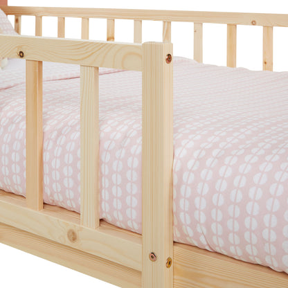 Kinderbett 90x200 cm mit Matratze & Lattenrost Rausfallschutz Rot
