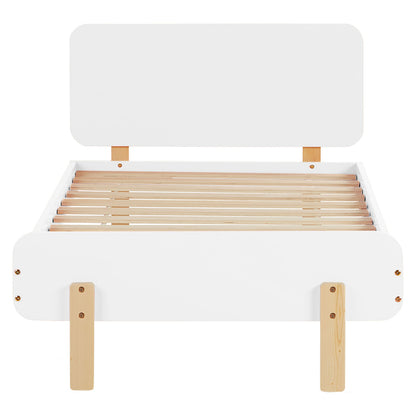 Kinderbett 90x200 cm mit Matratze & Lattenrost Jugendbett Weiss