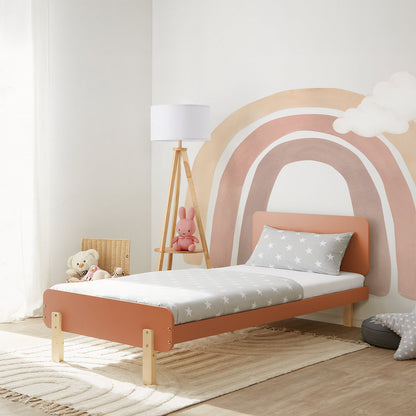 Kinderbett 90x200 cm mit Matratze & Lattenrost Jugendbett Rot