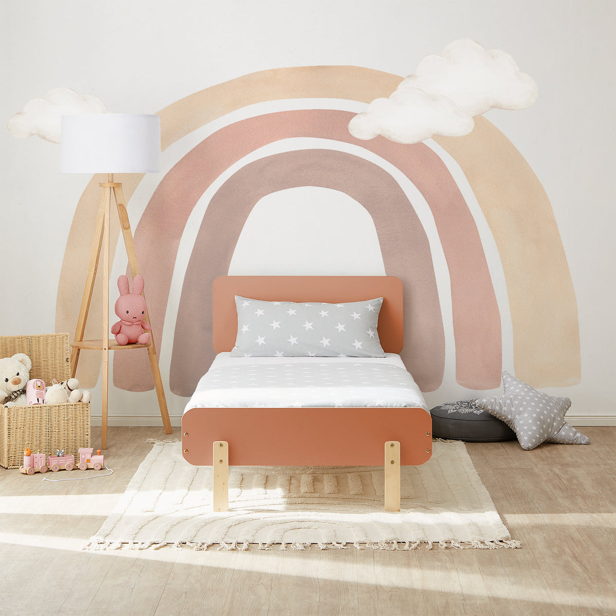 Kinderbett 90x200 cm mit Matratze & Lattenrost Jugendbett Rot