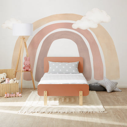 Kinderbett 90x200 cm mit Matratze & Lattenrost Jugendbett Rot