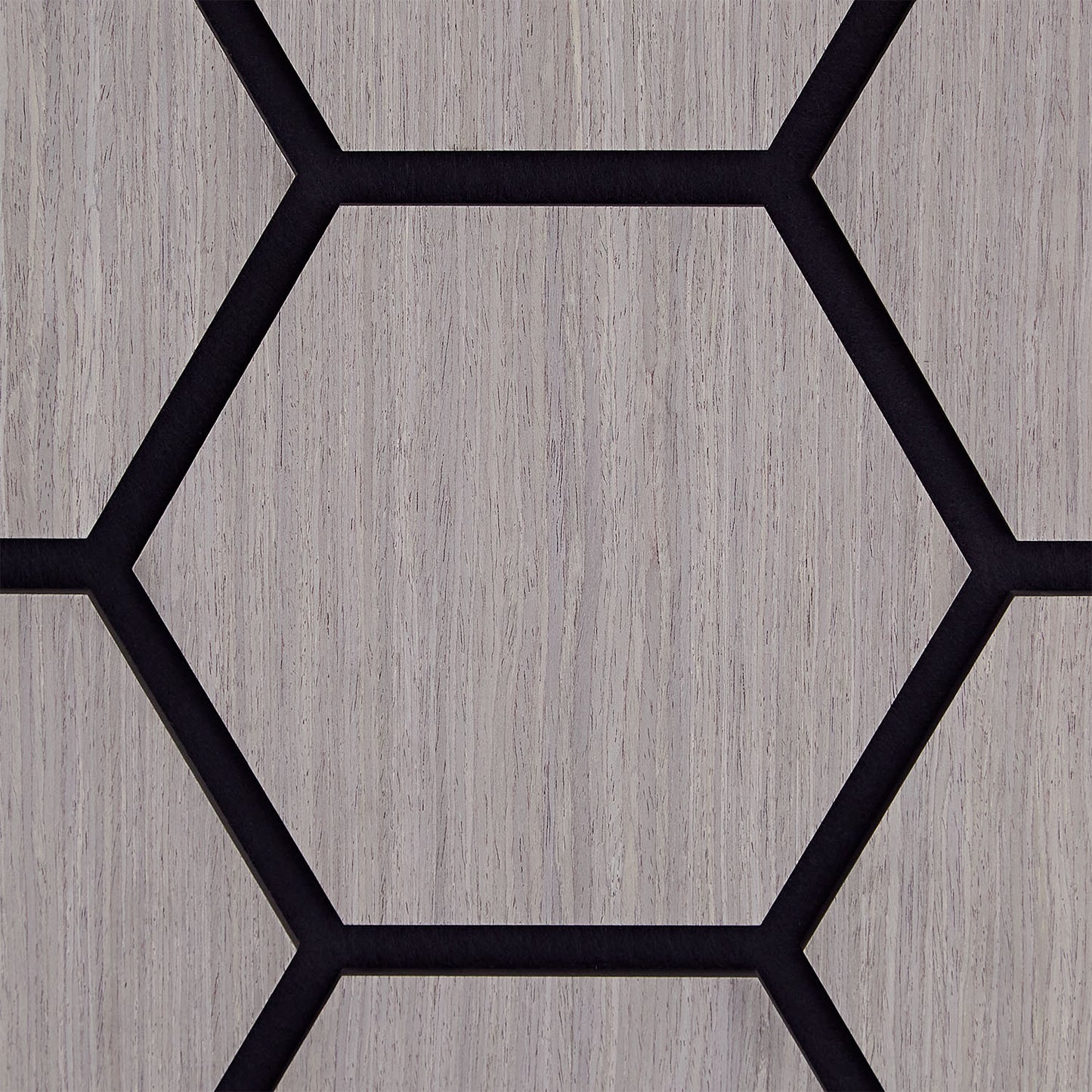 4er Set Akustikpaneele Wandpaneele Hexagon Wabe 76 x 62 cm Grau Holz 3D - Palo24