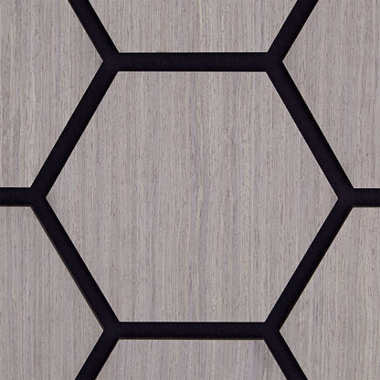 4er Set Akustikpaneele Wandpaneele Hexagon Wabe 76 x 62 cm Grau Holz 3D - Palo24
