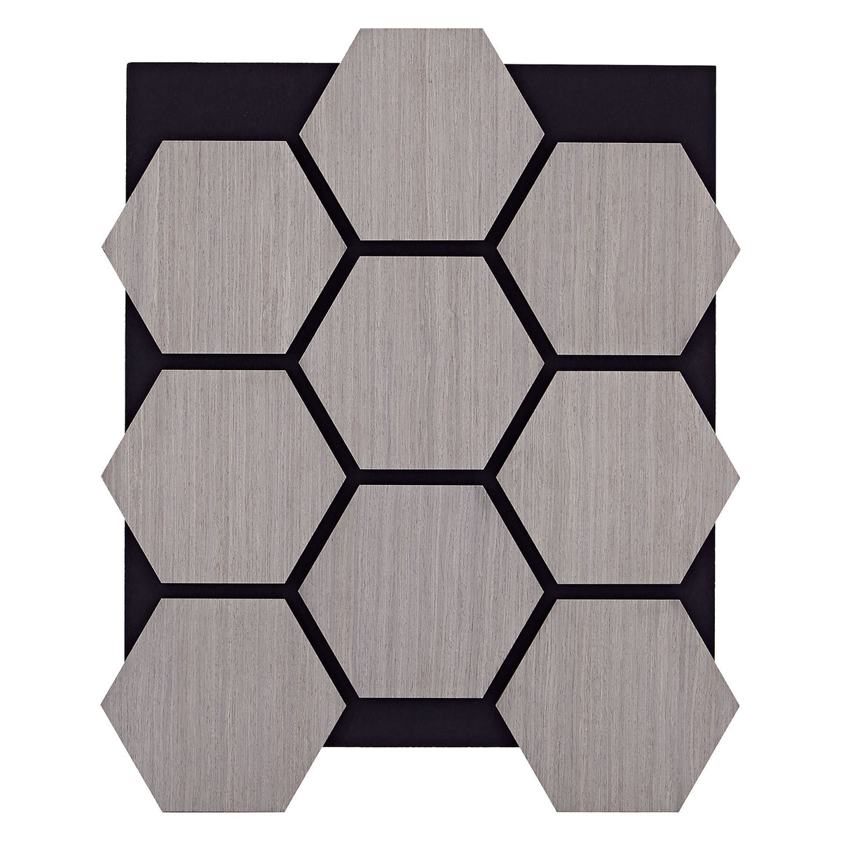 4er Set Akustikpaneele Wandpaneele Hexagon Wabe 76 x 62 cm Grau Holz 3D - Palo24