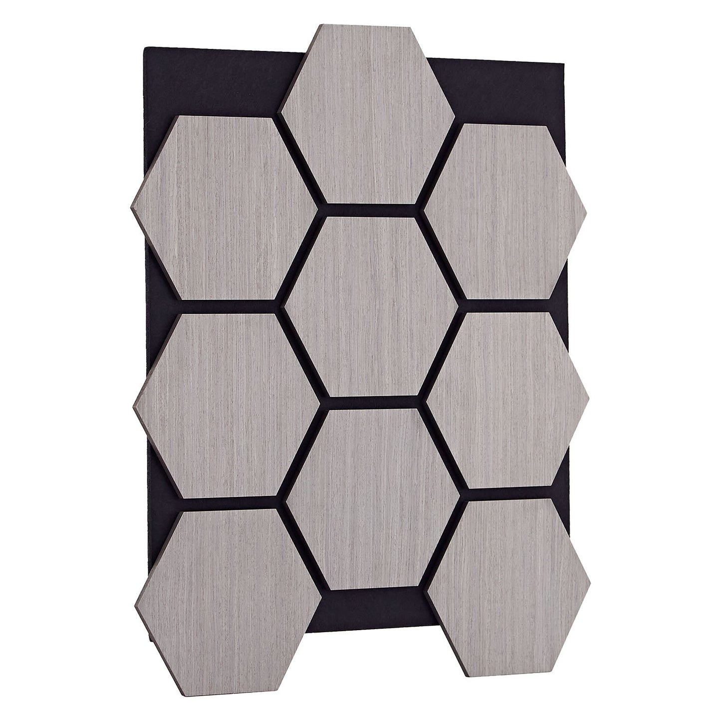 4er Set Akustikpaneele Wandpaneele Hexagon Wabe 76 x 62 cm Grau Holz 3D - Palo24