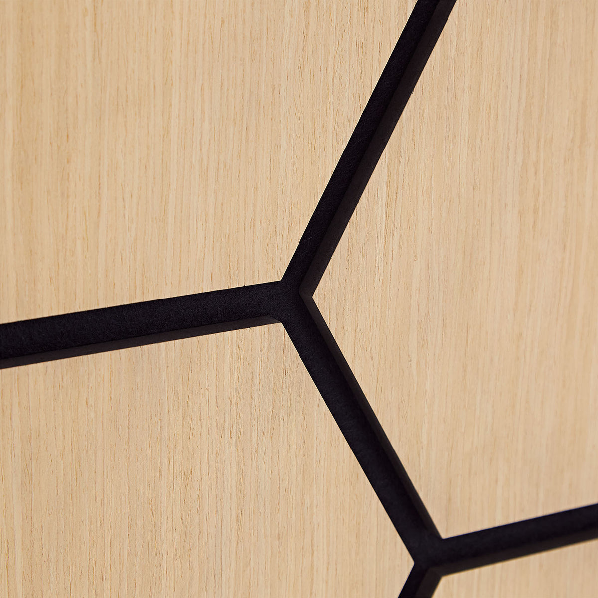 4er Set Akustikpaneele Wandpaneele Hexagon Wabe 76 x 62 cm Natur Eiche Holz 3D - Palo24