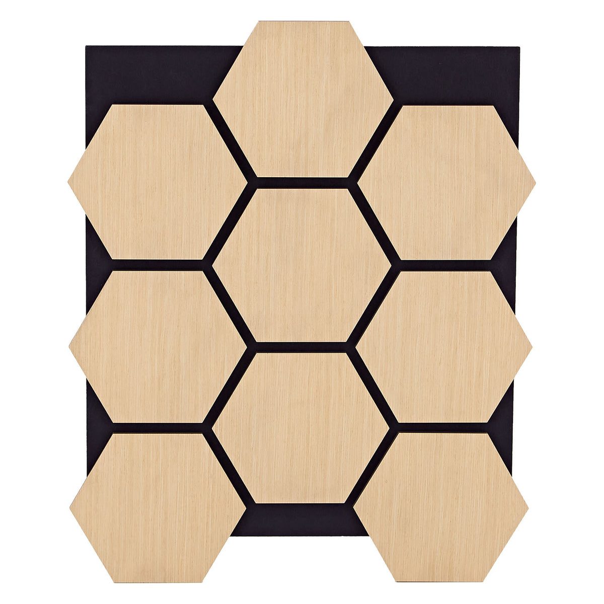 4er Set Akustikpaneele Wandpaneele Hexagon Wabe 76 x 62 cm Natur Eiche Holz 3D - Palo24