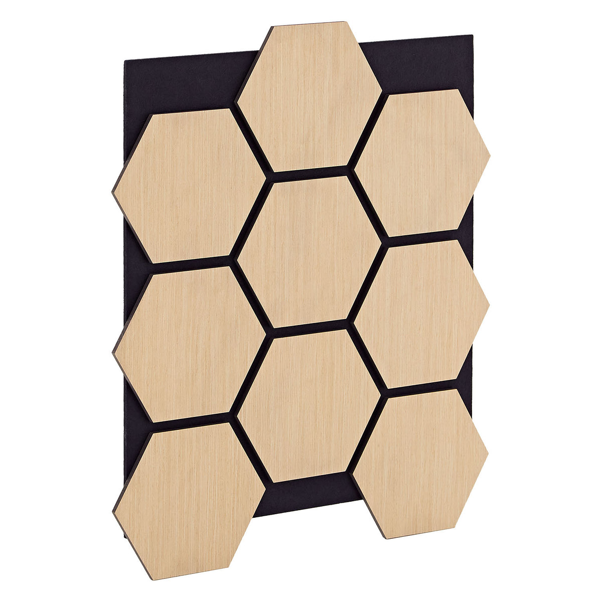 4er Set Akustikpaneele Wandpaneele Hexagon Wabe 76 x 62 cm Natur Eiche Holz 3D - Palo24