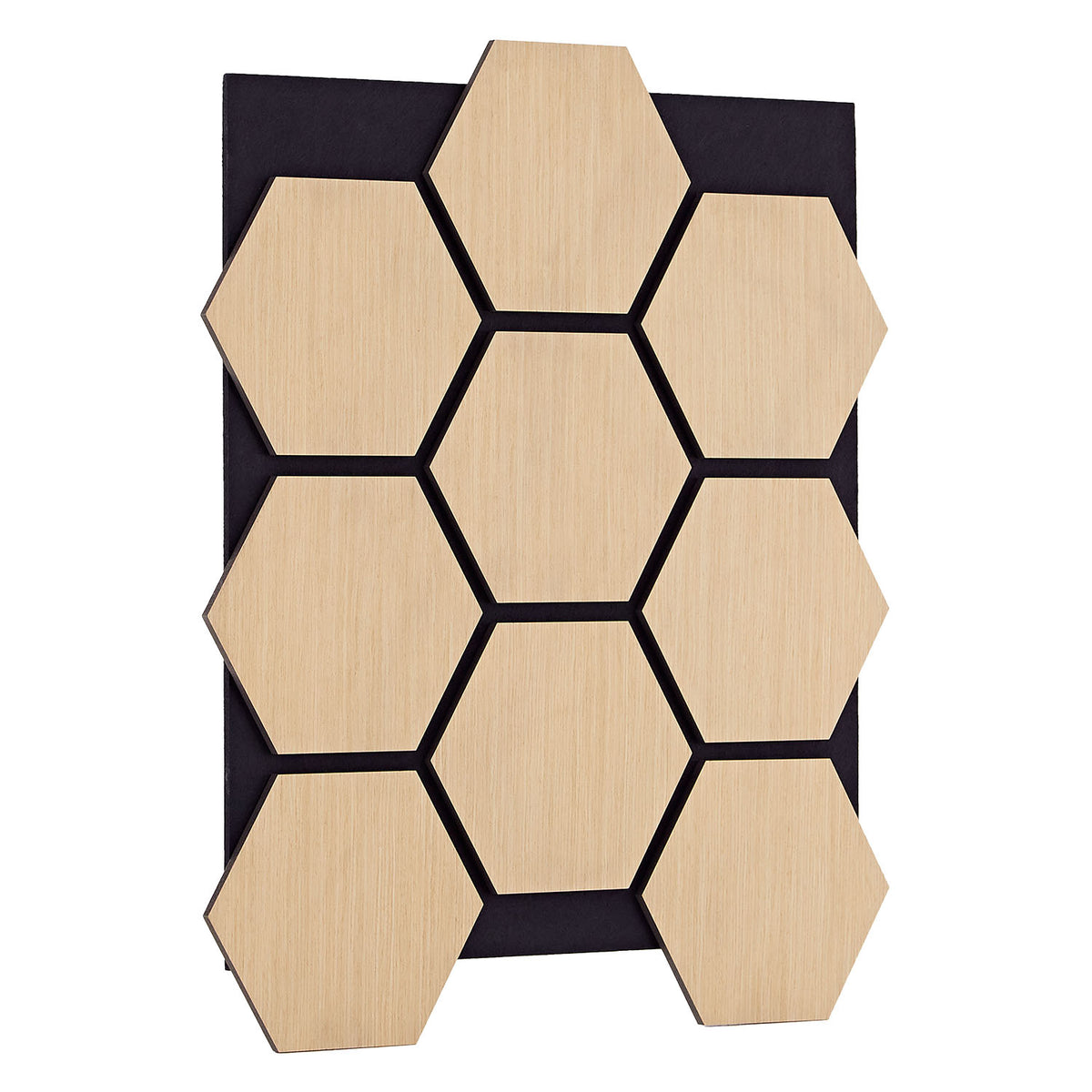 4er Set Akustikpaneele Wandpaneele Hexagon Wabe 76 x 62 cm Natur Eiche Holz 3D - Palo24