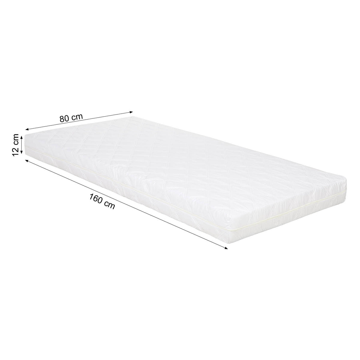 Kinderbett 80x160 cm mit Matratze Hausbett Weiss Bodenbett Montessori Lattenrost