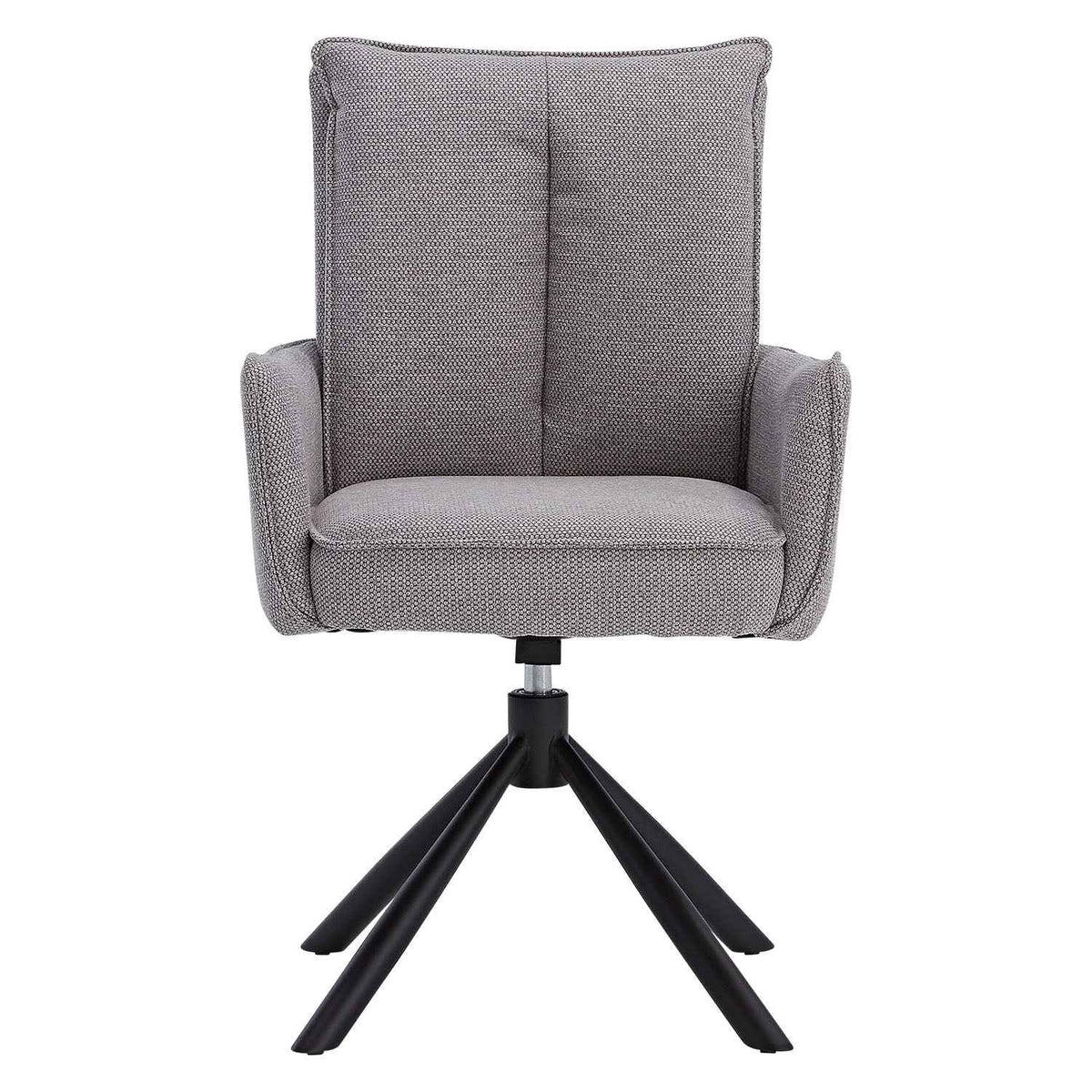 Esstisch mit 6 Stühlen Set Essgruppe Polsterstühle Drehbar Grau 200x100 cm Metall Braun Schwarz