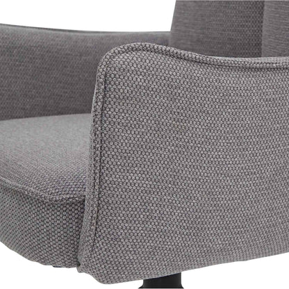 Esstisch mit 6 Stühlen Set Essgruppe Polsterstühle Drehbar Grau 200x100 cm Metall Braun Schwarz