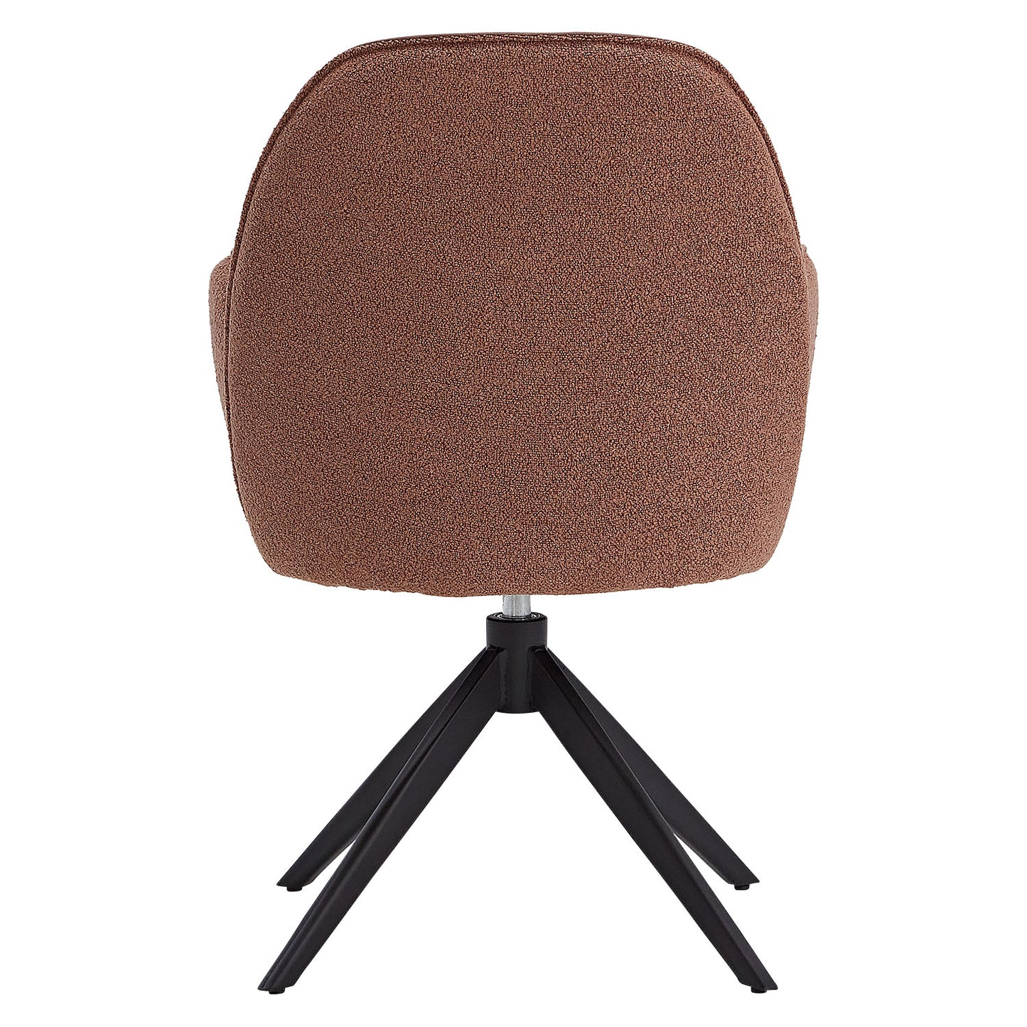 4x Polsterstuhl Bouclé Leder Braun | drehbar | mit Armlehnen | Küche Esszimmer Büro - Palo24