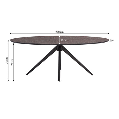 Esstisch Oval Industrial Style Schwarz Braun - Palo24