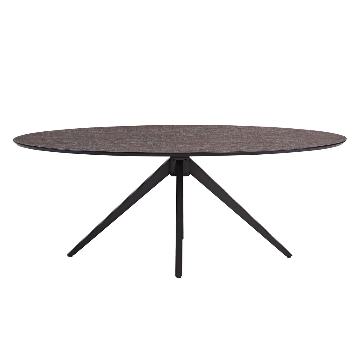 Esstisch Oval Industrial Style Schwarz Braun - Palo24