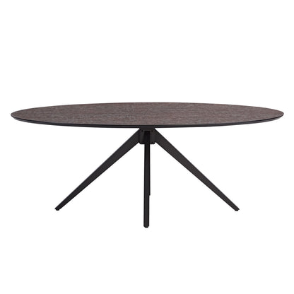 Esstisch Oval Industrial Style Schwarz Braun - Palo24