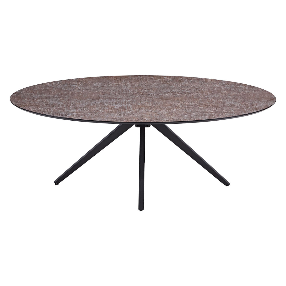 Esstisch Oval Industrial Style Schwarz Braun - Palo24