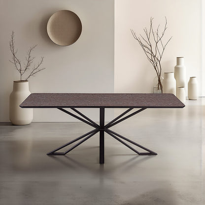 Esstisch 200x100 cm Industrial Style Schwarz Braun - Palo24