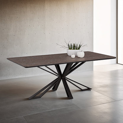 Esstisch 200x100 cm Industrial Style Schwarz Braun - Palo24