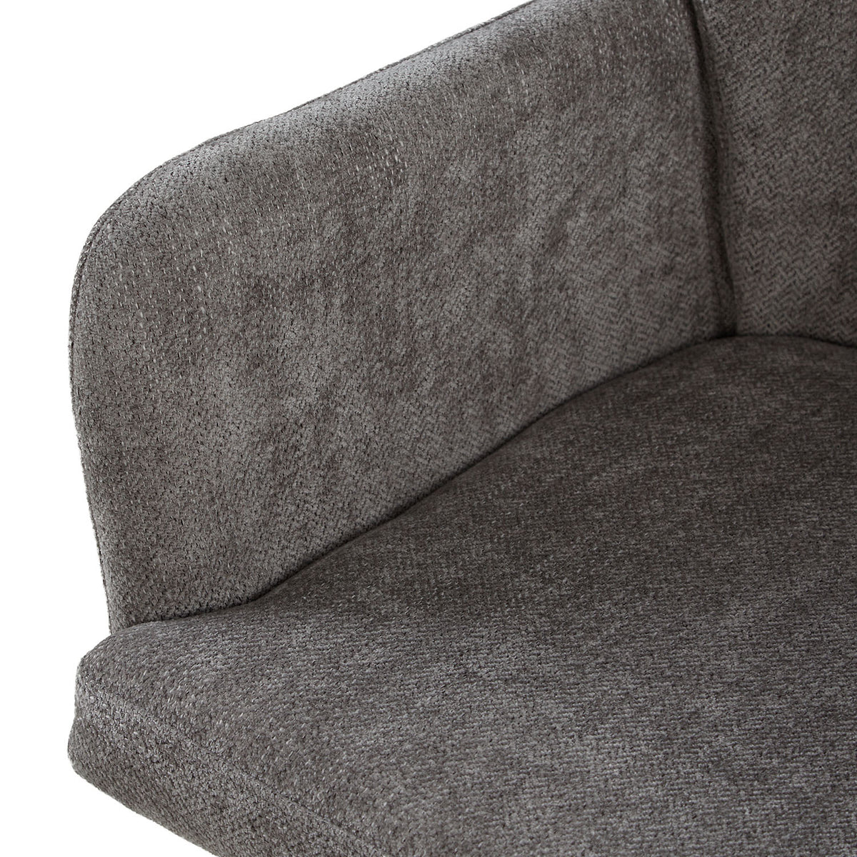 Polsterstuhl Leinen Grau | 4er Set | drehbar | mit Armlehnen | Küche Esszimmer Büro